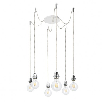 RENDL shades, shade bases, pendent sets KOMBIX 6 pendant set WB+TC+CHF 230V LED E27 6x15W R11783 1