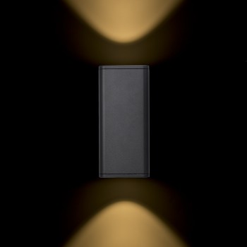 RENDL ulkotilan valaisin MIZZI SQ II seinä tummanharmaa 230V LED 2x12W 46° IP54 3000K R11965 3