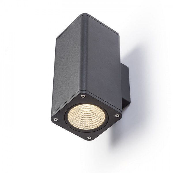 RENDL buiten lamp MIZZI SQ II wandlamp antracietgrijs 230V LED 2x12W 46° IP54 3000K R11965 1