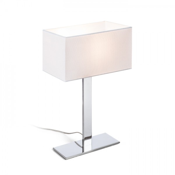 RENDL stolní lampa PLAZA M stolní bílá chrom 230V LED E27 15W R11983 2