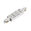 RENDL 1-circuit track system 1F straight connector with feed-in silver grey 230V R12265 2