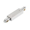 RENDL 1-circuit track system 1F straight connector with feed-in silver grey 230V R12265 1