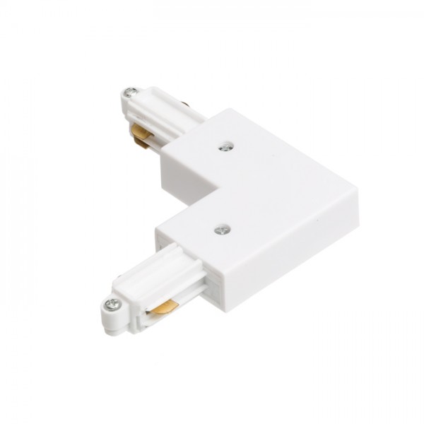 RENDL 1-faset skinne 1F L samlestykke med tilslutning, indvendig jord hvid 230V R12269 1