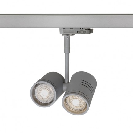 RENDL Sistema de carrile trifásico BEEBA II para carril trifásico gris plata 230V LED GU10 2x8W R12312 1