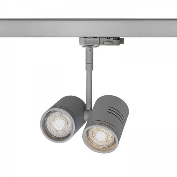 RENDL 3-circuit track system BEEBA II for 3-circuit tracks silver grey 230V LED GU10 2x8W R12312 1