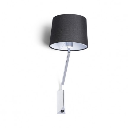 RENDL nástěnná lampa SHARP nástěnná černá chrom 230V LED E27 15W R12481 1