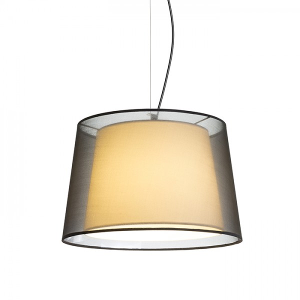 RENDL lámpara colgante ESPLANADE colgante negro transparente/blanco cromo 230V E27 42W R12483 1