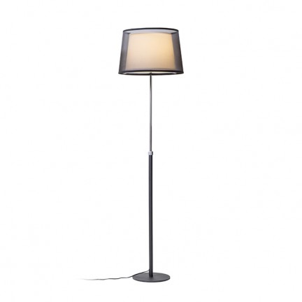 RENDL lámpara de pie ESPLANADE en pie negro transparente/blanco cromo 230V LED E27 15W R12485 1