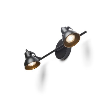 RENDL spotlight ROSITA II seinä musta/kultainen 230V LED GU10 2x9W R12510 2