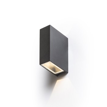 RENDL venkovní světlo UKKO nástěnná černá 230V LED 2x3W 55° IP54 3000K R12555 3