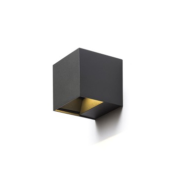 RENDL ulkotilan valaisin CARRE seinä tummanharmaa 230V LED 2x3W IP54 3000K R12557 2