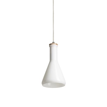 RENDL pendent PULIRE CON pendant opal-colored glass/wood/chrome 230V E14 28W R12663 4
