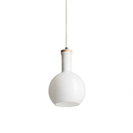 RENDL suspension PULIRE RD suspension verre opale coloré/bois/chrome 230V LED E14 6W R12664 1