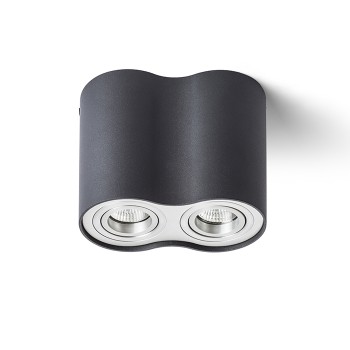 RENDL surface mounted lamp MILANO II ceiling matt black brushed aluminum 230V GU10 2x35W R12683 4