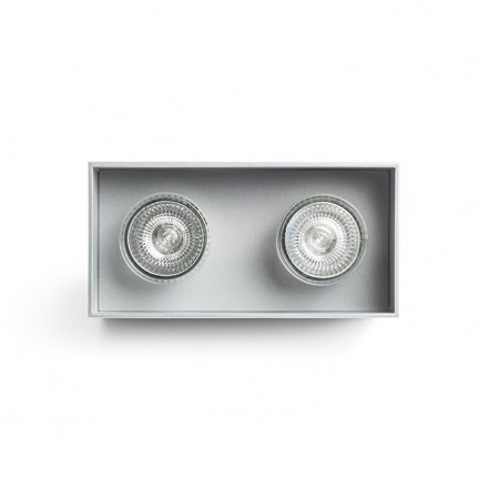 RENDL luminaire en saillie AGATE II plafonnier aluminium brossé 230V LED GU10 2x7W R12738 2
