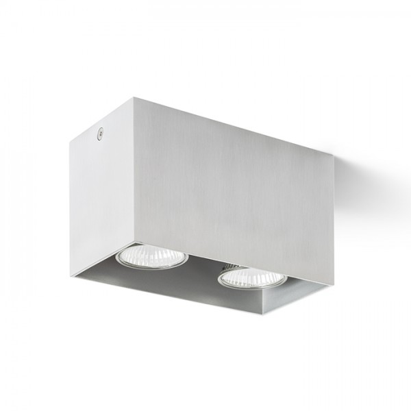 RENDL pinta-asennettu valaisin AGATE II katto harjattu alumiini 230V LED GU10 2x7W R12738 1