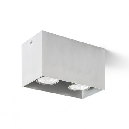 RENDL luminaire en saillie AGATE II plafonnier aluminium brossé 230V LED GU10 2x7W R12738 1
