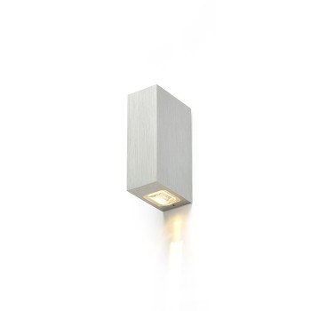 RENDL ulkotilan valaisin NICK II seinä harjattu alumiini 230V LED 2x3W 10° IP54 3000K R12827 2