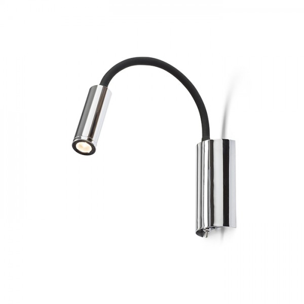 RENDL spot SHOW murale noir chrome 230V LED 3W 3000K R12897 1