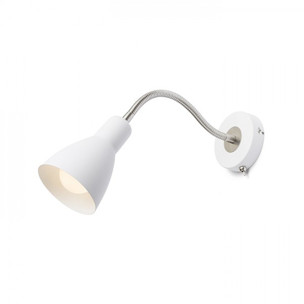 RENDL Spotlight KAYA wandlamp wit mat nikkel 230V LED E27 15W R12898 1