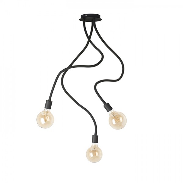RENDL hanglamp LOYD E27 III plafondlamp zwart 230V E27 3x28W R12935 1