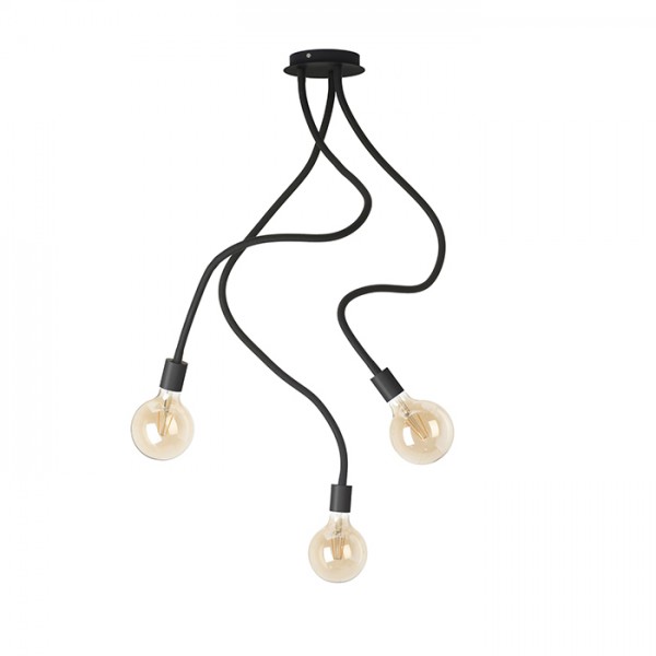 RENDL pendel LOYD E27 III loft sort 230V LED E27 3x15W R12935 1