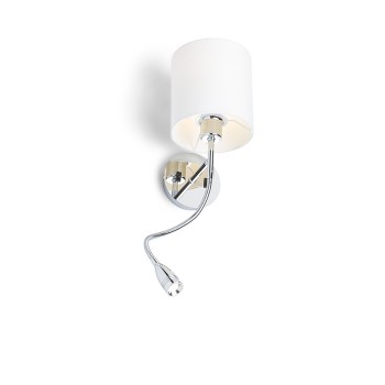 RENDL nástěnná lampa VERSINA se stínidlem bílá chrom 230V E27 LED 28+3W 25° 3000K R12955 3