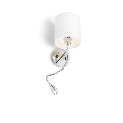 RENDL fali lámpa VERSINA lámpabúrával fehér króm 230V LED E27 LED 15+3W 25° 3000K R12955 1