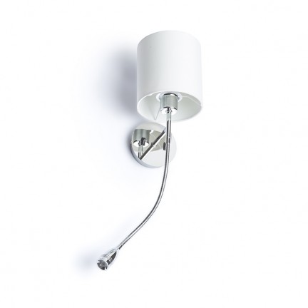 RENDL væglampe VERSINA med skærm hvid krom 230V LED E27 LED 15+3W 25° 3000K R12955 2
