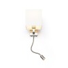 RENDL nástěnná lampa TAINA se stínidlem bílá matný nikl 230V LED E27 LED 15+3W 25° 3000K R12956 4