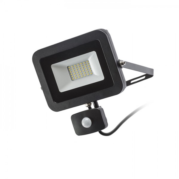 RENDL buiten lamp PONTA breedstraler met sensor zwart 230V LED 30W 120° IP54 3000K R12982 1