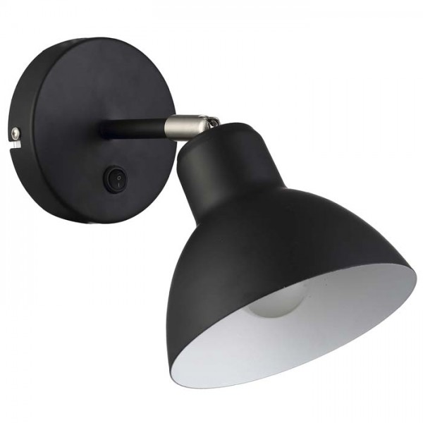 RENDL Spotlight BAROQUE wandlamp zwart Chroom 230V E27 28W R12986 1