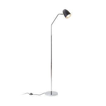 RENDL lattiavalaisin PRAGMA lattia musta kromi 230V E27 28W R12989 8
