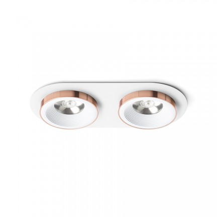 RENDL luminaire encastré SHARM R II encastrable blanc cuivre 230V LED 2x10W 24° 3000K R13240 1