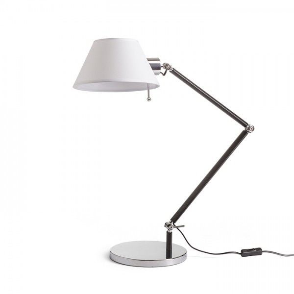 RENDL asztali lámpa MONTANA asztali lámpa fehér/fekete króm 230V E27 28W R13283 1