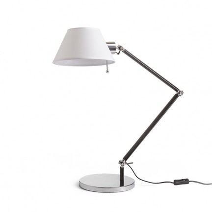 RENDL lámpara de mesa MONTANA mesa blanco/negro cromo 230V E27 28W R13283 1