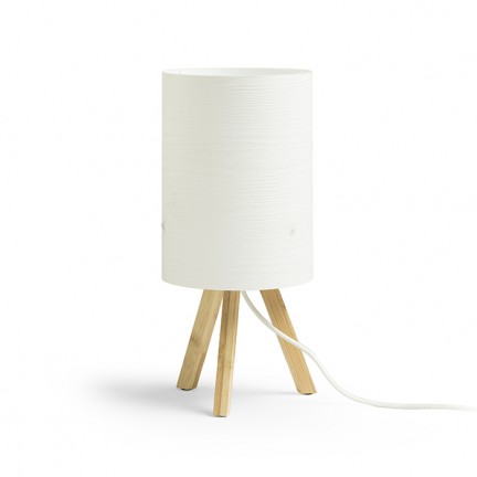 RENDL lámpara de mesa RUMBA lámpara de mesa PVC blanco/madera 230V E14 11W R13286 1