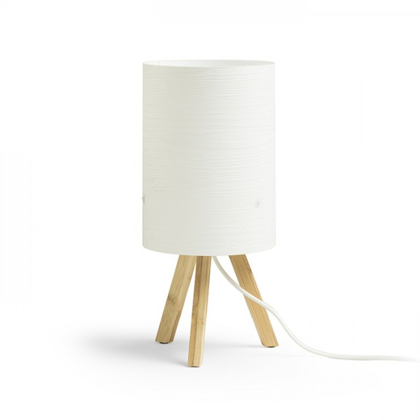 RENDL lámpara de mesa RUMBA lámpara de mesa PVC blanco/madera 230V E14 11W R13286 1