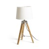 RENDL lámpabúra ALVIS asztali lámpatest bambusz/króm 230V LED E27 11W R13339 5