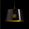 RENDL lampeskærme, tilbehør, baser, pendel sæt RIDICK skærm skinnende sort guldfolie max. 20W R13344 5
