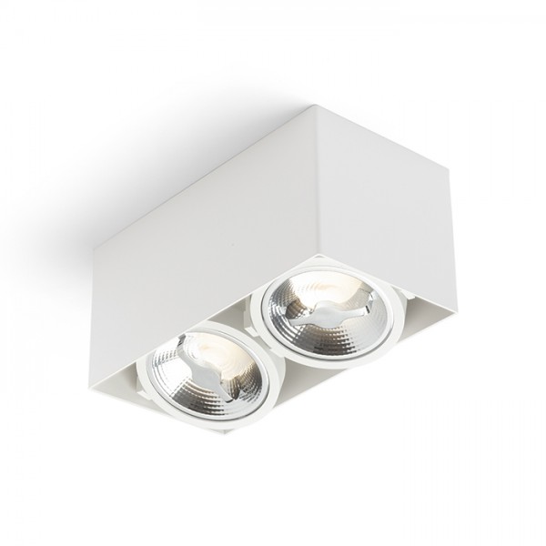RENDL surface mounted lamp JAMES II DIMM ceiling matt white 230V LED 2x15W 24° 3000K R13362 1