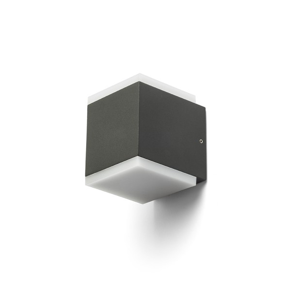 RENDL outdoor lamp TIRAS II wall anthracite grey frosted acrylic 230V LED 2x6W IP54 3000K R13569 1