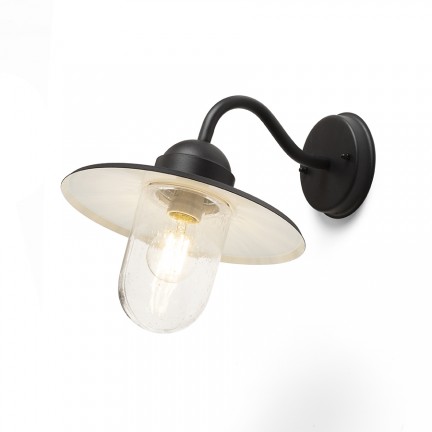RENDL buiten lamp BEACON wandlamp zwart Structuurglas 230V E27 60W IP44 R13614 1