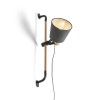 RENDL Spotlight CHOUPETTE verstelbare wandlamp zwartgrijs textiel/hout 230V LED E27 11W R13649 2
