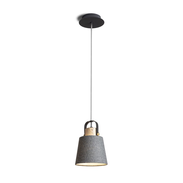 RENDL lámpara colgante CHOUPETTE colgante gris negruzco textil/madera 230V E27 15W R13650 1