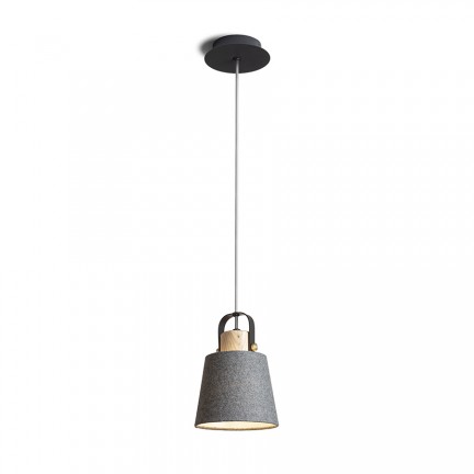 RENDL pendant lamp CHOUPETTE pendant black grey textile/wood 230V LED E27 11W R13650 1