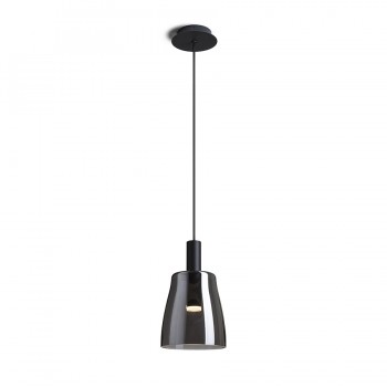 RENDL riippuvalaisin BELLINI M LED riippuvalaisin musta savuinen lasi 230V LED 5W 30° 3000K R13652 3