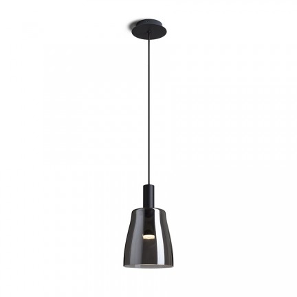 RENDL lámpara colgante BELLINI M LED colgante negro vidrio de color humo 230V LED 5W 30° 3000K R13652 1