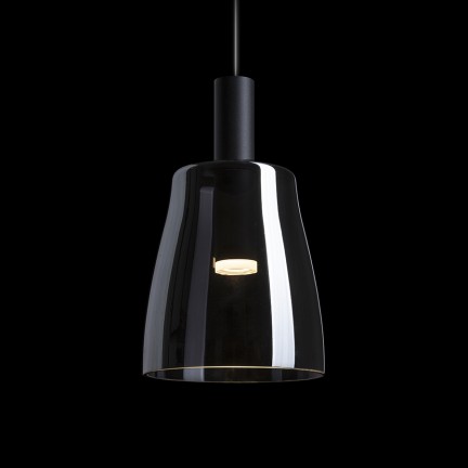 RENDL pendant lamp BELLINI M LED pendant black smoke-colored glass 230V LED 5W 30° 3000K R13652 1