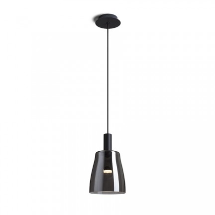 RENDL függőlámpatest BELLINI M LED függőlámpa fekete füstös üveg 230V LED 5W 30° 3000K R13652 1